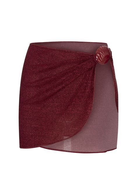 Bordeaux Lumièere Shell Pareo OSEREE | LSXF257-LUREXBURGUNDY