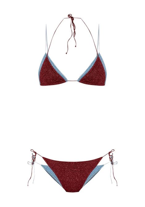 Bikini Lumiere Bicolor Double Crystal - Bordeaux OSEREE | LTS250-LUREXCRYSTAL-BURGUNDY