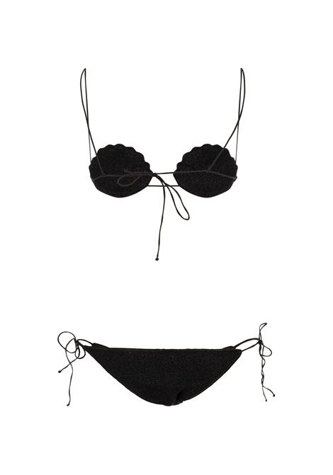Black Lumière Shell Bikini OSEREE | LWF257-LUREXBLACK