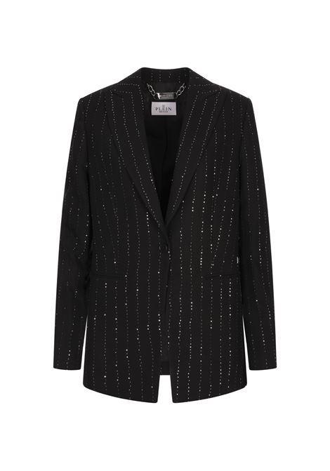 Pailettes Boyfriend Fit Blazer Nero PHILIPP PLEIN | Blazers | FAECWRF0748PTE003N02