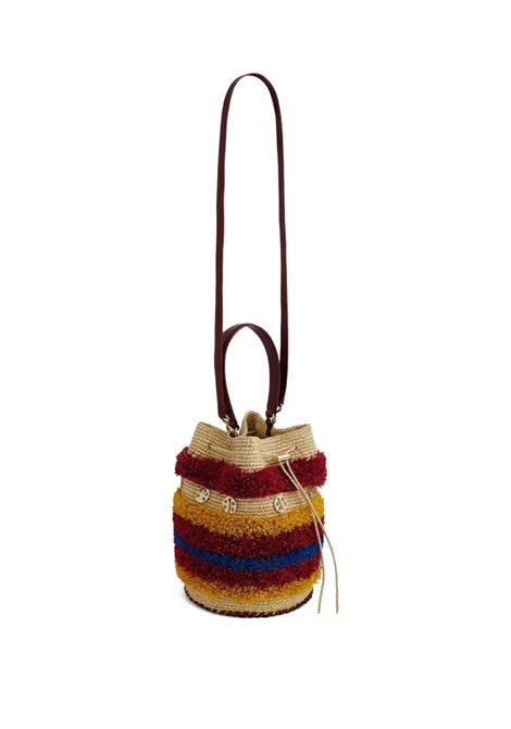 Borsa Secchiello In Rafia Rossa/Naturale/Blu RABANNE | 25ASS0478NAT061P968