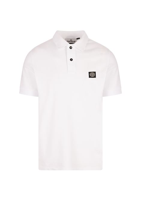 White Piqué Slim Fit Polo Shirt STONE ISLAND | Polo shirts | S15-2200005 S0017V1001