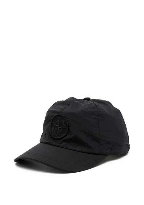 Black Baseball Cap with Compass Patch STONE ISLAND | Hats | S15-9100011 S0076V0029