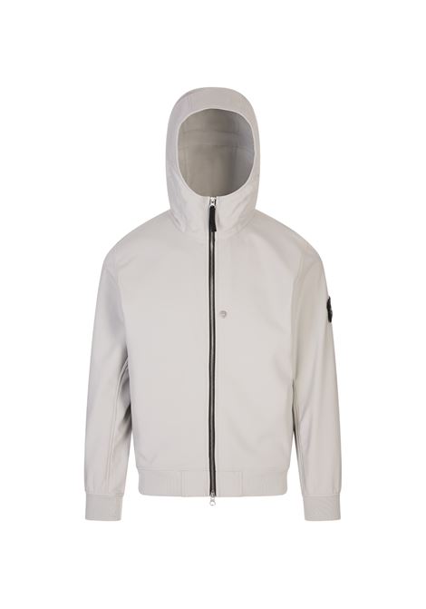 Giacca Leggera Con Cappuccio Grigio Chiaro in SOFT SHELL-R_e.dye® TECHNOLOGY STONE ISLAND | Capispalla | S15-Q100004 S0B22V0061
