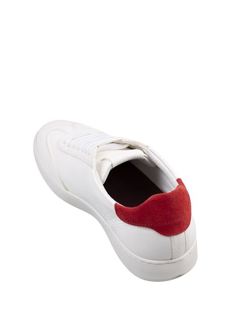 Sneakers Basse Bianche Con Spoiler In Suede Rosso STURLINI | 33000BIANCO/ROSSO