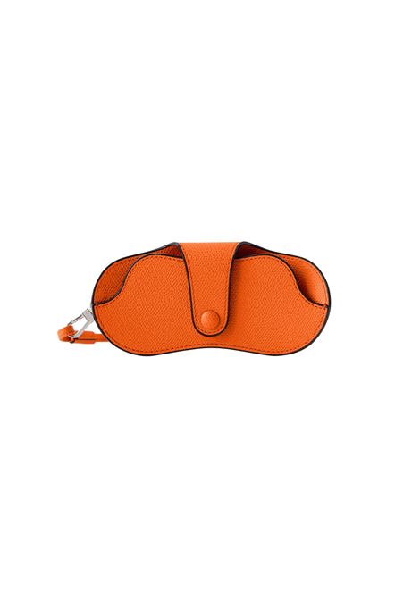 Porta Occhiali con Tracolla Arancio Aragosta VALEXTRA | SGNL0084028LRLGC99AR