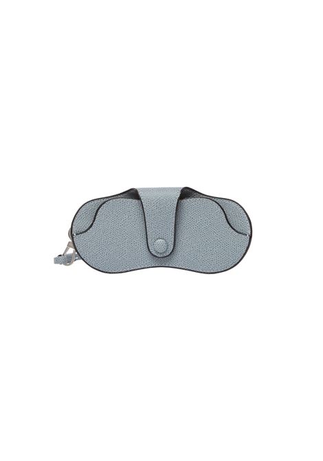 Porta Occhiali con Tracolla Blu Camicia VALEXTRA | SGNL0084028LRLGC99BG