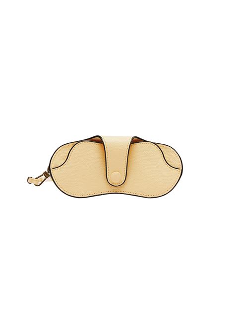 Porta Occhiali con Tracolla Giallo Crema VALEXTRA | SGNL0084028LRLGC99JE