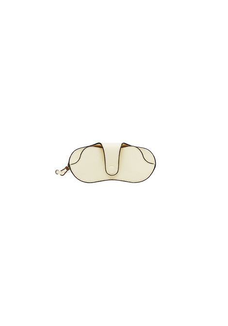 Porta Occhiali con Tracolla Bianco Pergamena VALEXTRA | SGNL0084028LRLGC99WW
