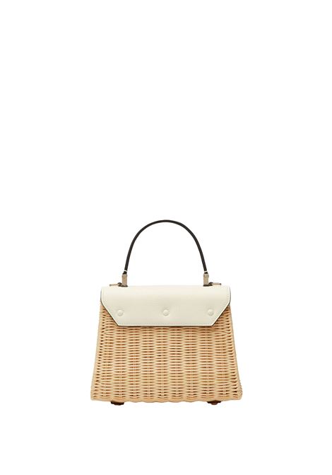 Borsa a Mano Iside Vimini Mini In Beige e Bianco Pergamena VALEXTRA | WBES0049611ZOC99MGWW