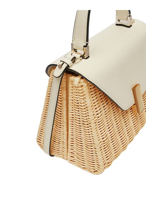 Borsa a Mano Iside Vimini Mini In Beige e Bianco Pergamena VALEXTRA | WBES0049611ZOC99MGWW