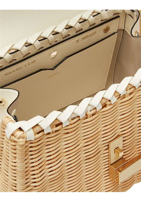 Borsa a Mano Iside Vimini Mini In Beige e Bianco Pergamena VALEXTRA | WBES0049611ZOC99MGWW
