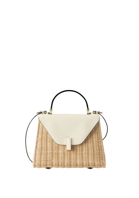 Borsa a Mano Iside Vimini Media In Beige e Bianco Pergamena VALEXTRA | WBES0062611ZOC99MGWW