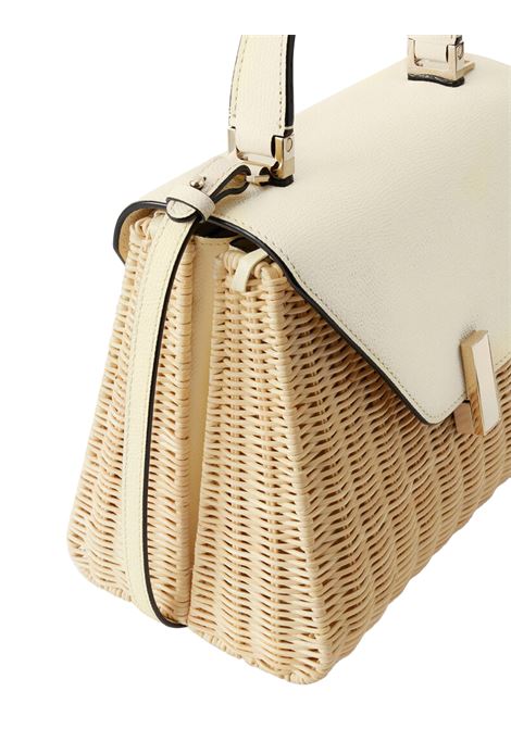 Borsa a Mano Iside Vimini Media In Beige e Bianco Pergamena VALEXTRA | WBES0062611ZOC99MGWW