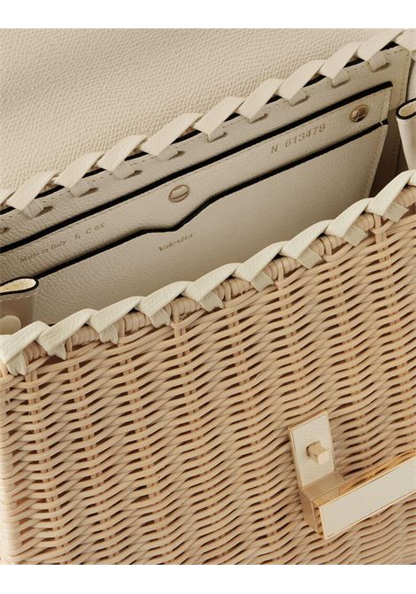 Borsa a Mano Iside Vimini Media In Beige e Bianco Pergamena VALEXTRA | WBES0062611ZOC99MGWW
