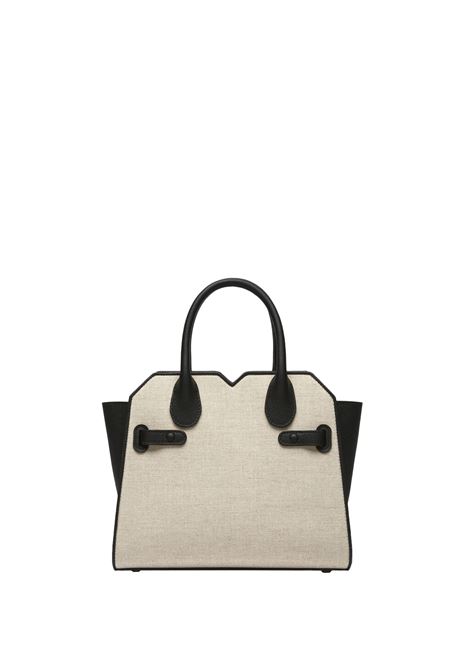 Borsa a Due Manici Milano Canvas Mini in marrone Sabbia e Nero VALEXTRA | WBMI0016792TOC99MSNN