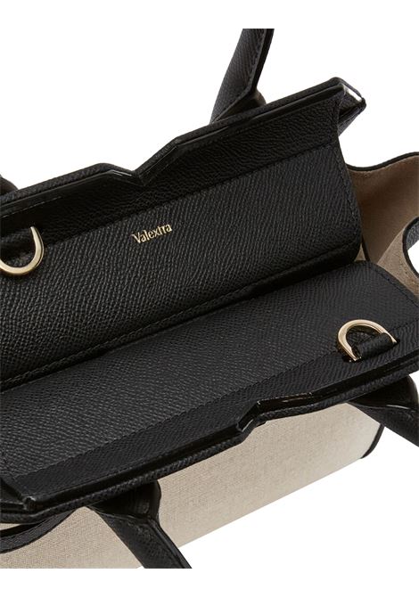 Borsa a Due Manici Milano Canvas Mini in marrone Sabbia e Nero VALEXTRA | WBMI0016792TOC99MSNN
