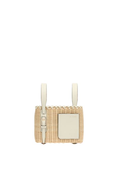 Borsa a Secchiello Soft Vimini Micro In Beige e Bianco Pergamena VALEXTRA | WBSF0079611ZOC99MGWW
