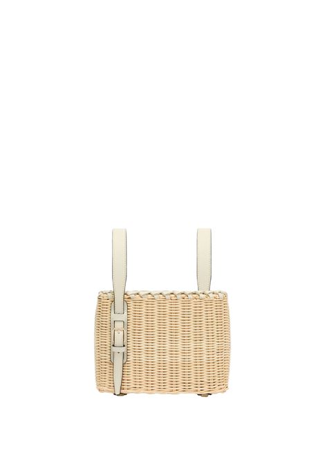 Borsa a Secchiello Soft Vimini Micro In Beige e Bianco Pergamena VALEXTRA | WBSF0079611ZOC99MGWW