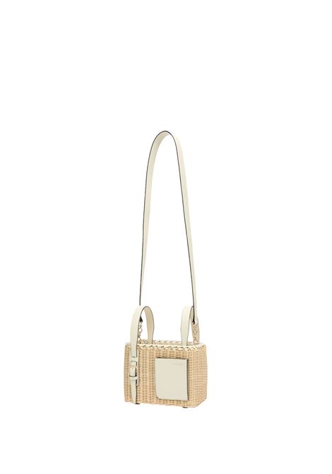 Borsa a Secchiello Soft Vimini Micro In Beige e Bianco Pergamena VALEXTRA | WBSF0079611ZOC99MGWW