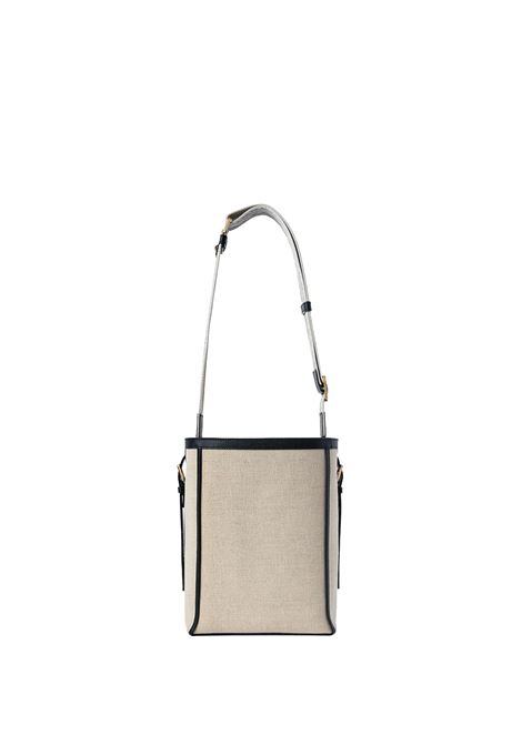 Borsa a Secchiello Soft Canvas Mini In Sabbia/Nero/Oyster/Off White VALEXTRA | WBSF0087733TOC99MSNNMW