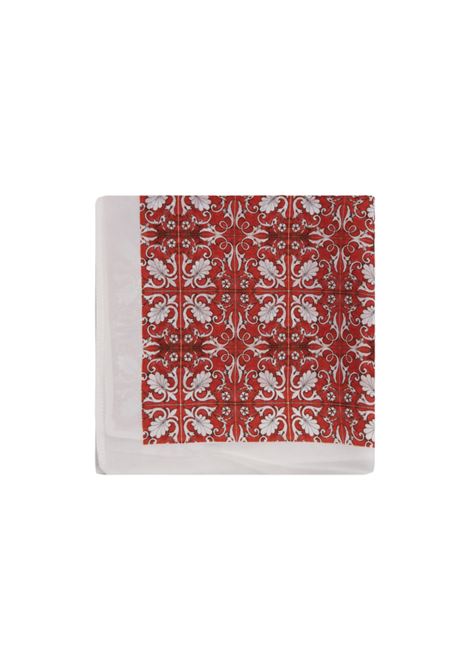 Red Majolica Silk Handkerchief 813 (OTTO TREDICI) | pochettes | MAIOLICA /LROSSO