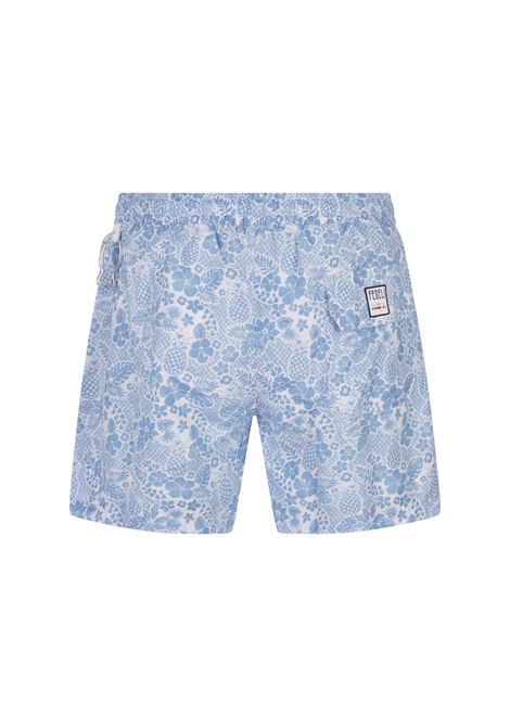 Swim Shorts Azzurro Con Pattern Tropicale FEDELI | 00318-C099357