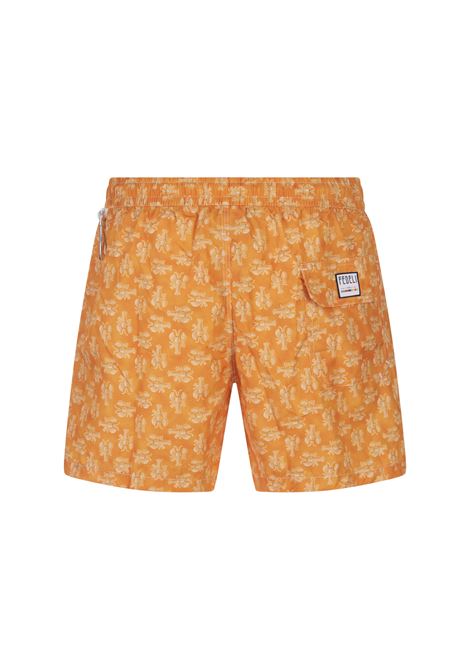 Swim Shorts Arancioni Con Pattern Di Astici FEDELI | 00318-C101246