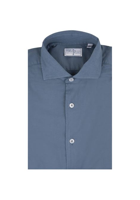 Camicia Sean In Panamino Blu Avio FEDELI | 0507213