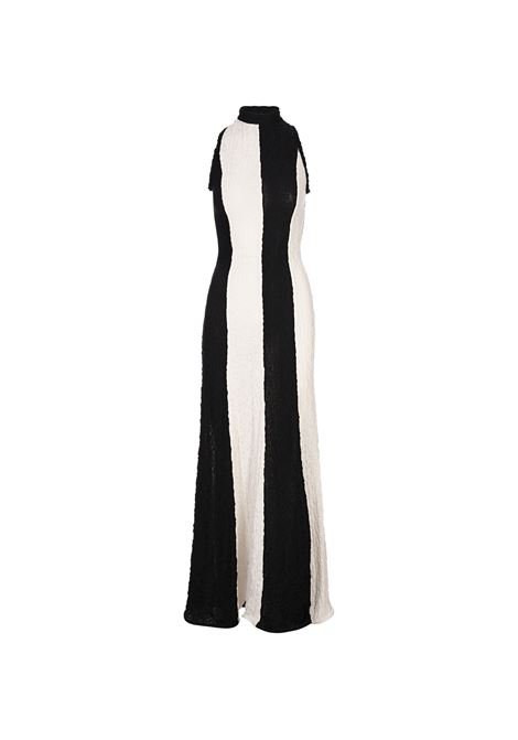 Abito Lungo In Crepe Bianco e Nero MSGM | 3842MDA29Y-25731799