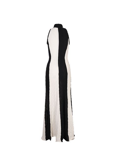 Abito Lungo In Crepe Bianco e Nero MSGM | 3842MDA29Y-25731799