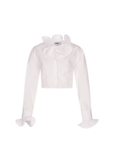 Camicia Corta Bianca Con Volant MSGM | 3842MDE17X-25731501