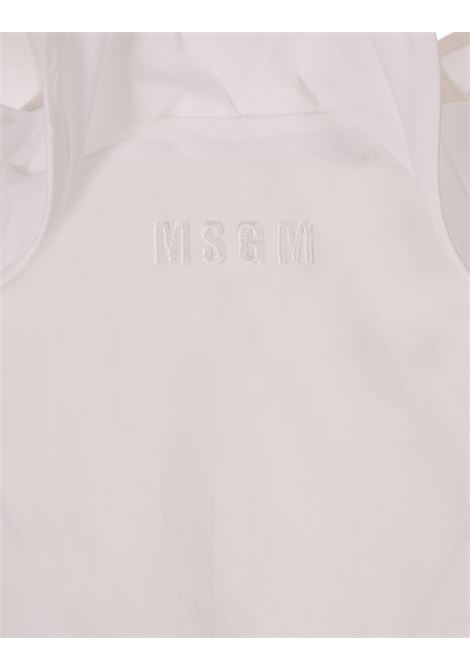 Camicia Corta Bianca Con Volant MSGM | 3842MDE17X-25731501