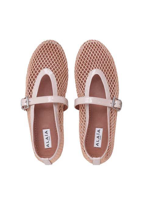 Nude Mesh Flat Ballerinas ALAIA | AA3A029TK007492
