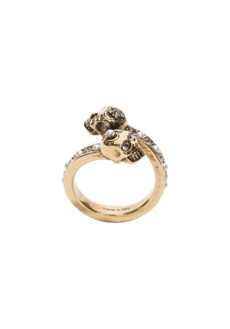 Anello Skull Wrap-Around in Oro ALEXANDER MCQUEEN | Gioielli | 553657-J160T7124