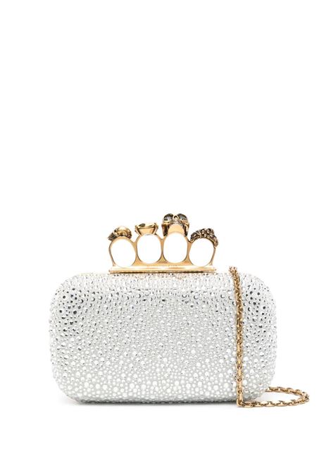 Clutch Knuckle Con Cristalli in Argento/Oro ALEXANDER MCQUEEN | Borse | 676256-1BLDT1900
