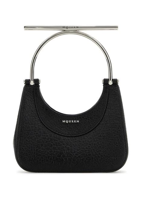 Mini Cross-Bar Bag in Black/Silver ALEXANDER MCQUEEN | Bags | 803525-1VDBB1000