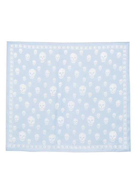 Foulard In Seta Skull Azzurra ALEXANDER MCQUEEN | Sciarpe e foulard | 807889-3052Q4878