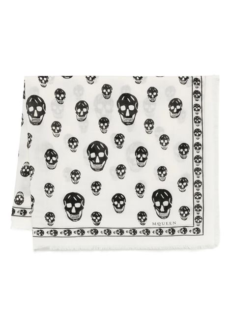 Foulard In Seta Skull Bianca ALEXANDER MCQUEEN | Sciarpe e foulard | 807889-3222Q9260