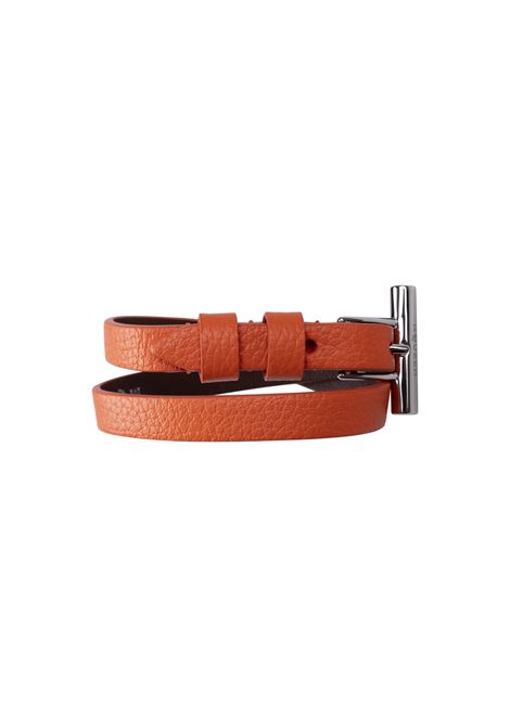 Double Wrap T-Buckle Bracelet In Orange ALEXANDER MCQUEEN | Jewels | 813363-1AAUG6550