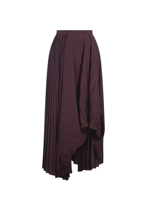 Gonna Midi Asimmetrica Plissettata Bordeaux ALEXANDER MCQUEEN | Gonne | 813465-QEAF25006