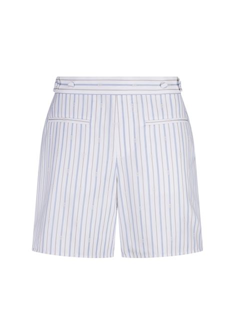 Bermuda Bianchi a Righe Con Motivo Skull ALEXANDER MCQUEEN | Pantaloni | 821188-QNAA49216