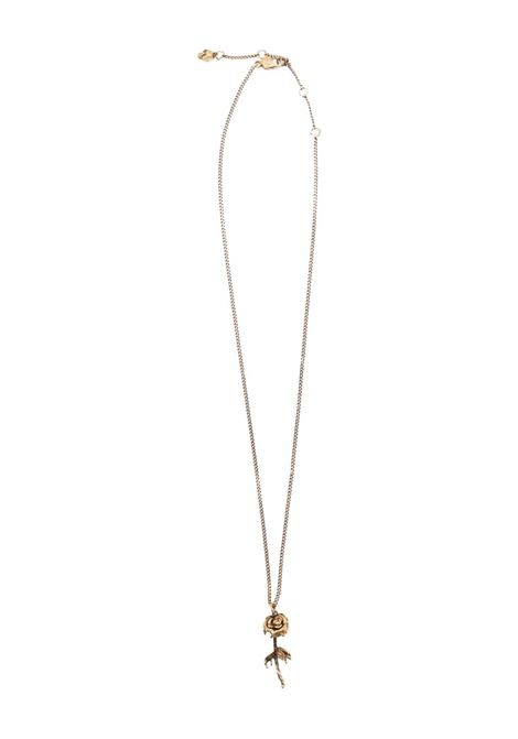 Collana Con Rosa In Oro Anticato ALEXANDER MCQUEEN | Gioielli | 823275-J161G0448