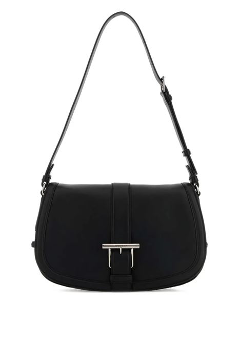 Large Satchel Bag with T Buckle in Black/Silver ALEXANDER MCQUEEN | Bags | 825140-1MAAD1000