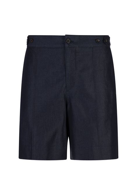 Shorts In Denim Blu Navy Con Cinturini ALEXANDER MCQUEEN | Pantaloni | 828588-QYABM4244