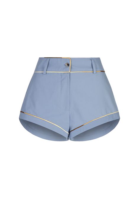 Donna Shorts In Light Blue Poplin AMOTEA | Trousers | DONNA-COTTONDUSTY LIGHT BLUE