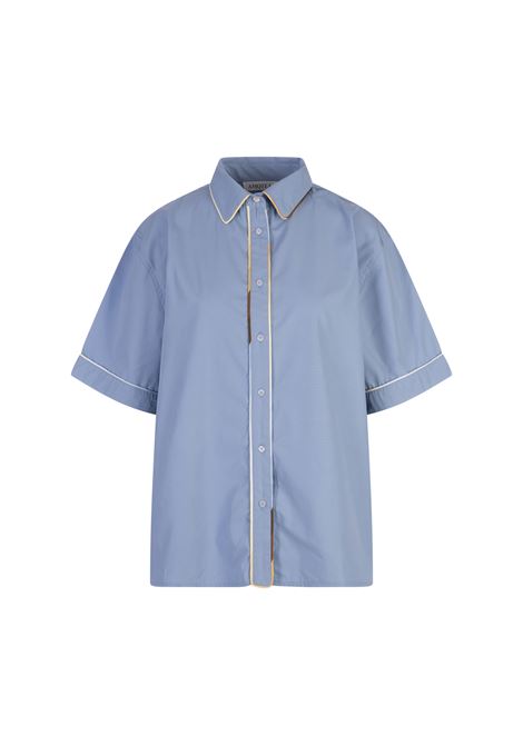 Light Blue Manù Shirt AMOTEA | Shirts | MANU-COTTONDUSTY LIGHT BLUE