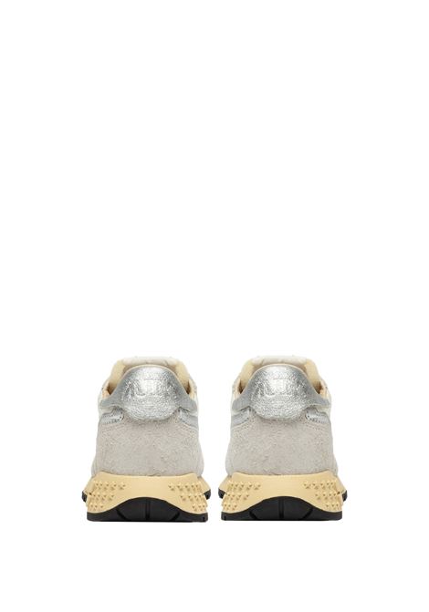 Reelwind Low Sneakers In White and Silver Nylon and Suede AUTRY | WWLWMU01