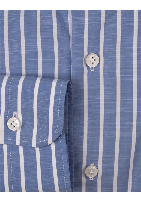 Camicia Culto Azzurra a Righe Bianche BARBA | K1U13P01471070003