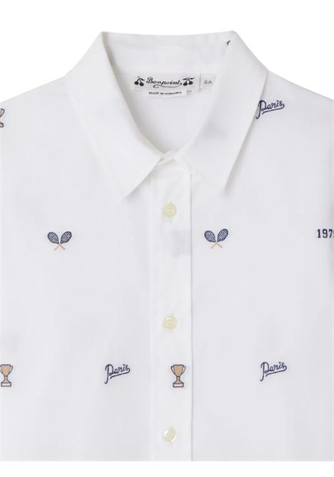 Camicia Daho Bianca Con Motivo Di Cani Blu BONPOINT | S05BSHW00005970
